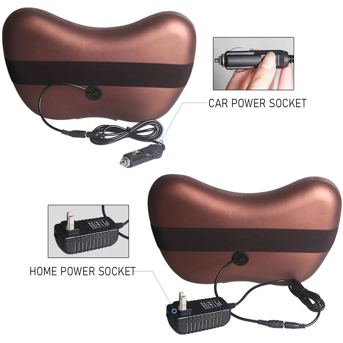 Heated 3D Shiatsu Electric Neck Massager with 8 Rollers for Neck & Back