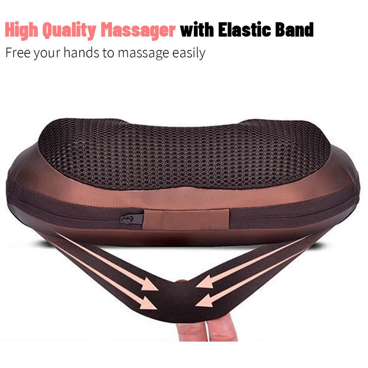 Heated 3D Shiatsu Electric Neck Massager with 8 Rollers for Neck & Back
